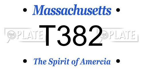 T382 Massachusetts License Plate