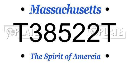 T38522T Massachusetts License Plate