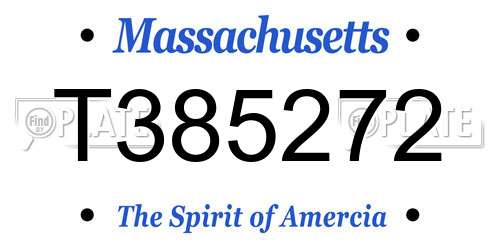 T385272 Massachusetts License Plate
