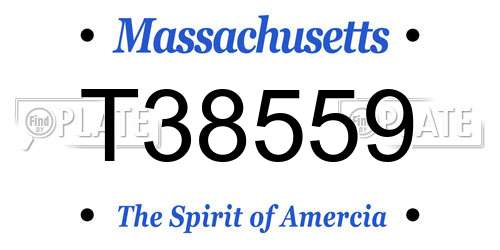 T38559 Massachusetts License Plate