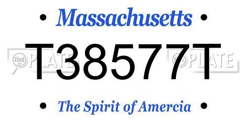 T38577T Massachusetts License Plate