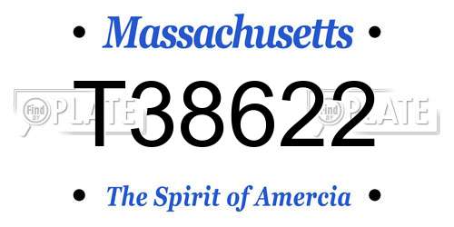 T38622 Massachusetts License Plate