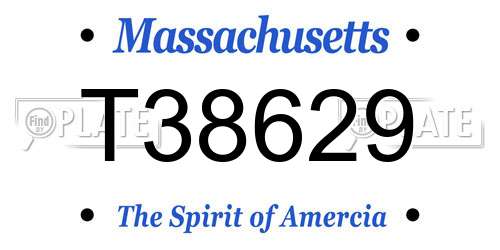 T38629 Massachusetts License Plate