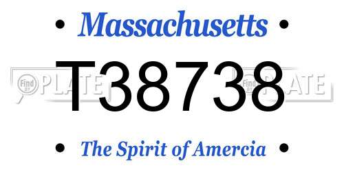 T38738 Massachusetts License Plate