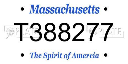 T388277 Massachusetts License Plate