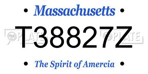T38827Z Massachusetts License Plate