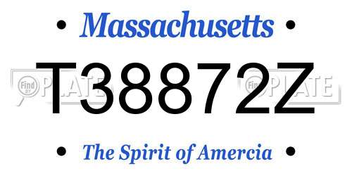 T38872Z Massachusetts License Plate
