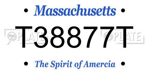 T38877T Massachusetts License Plate