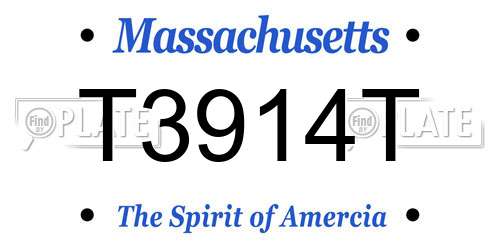 T3914T Massachusetts License Plate