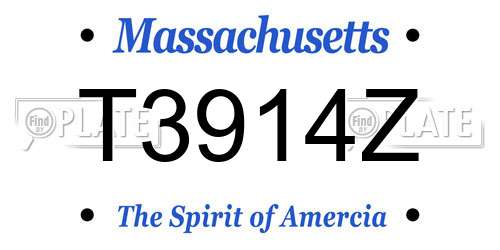 T3914Z Massachusetts License Plate