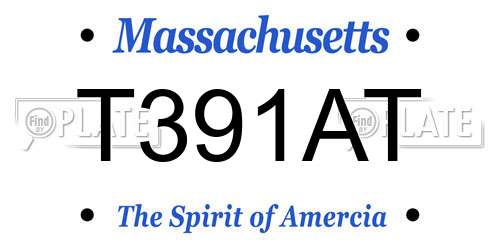 T391AT Massachusetts License Plate