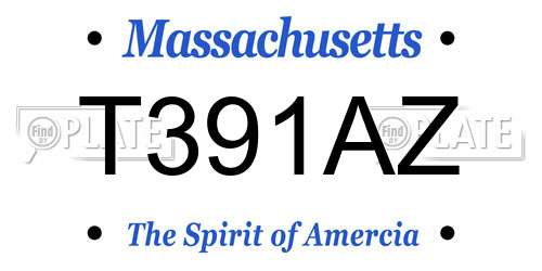 T391AZ Massachusetts License Plate
