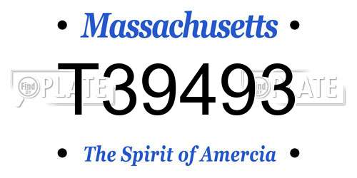 T39493 Massachusetts License Plate