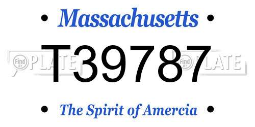 T39787 Massachusetts License Plate