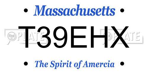 T39EHX Massachusetts License Plate