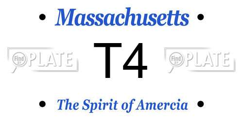 T4 Massachusetts License Plate
