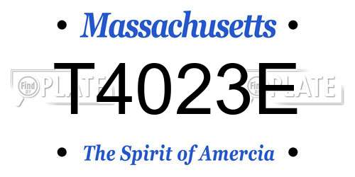 T4023E Massachusetts License Plate