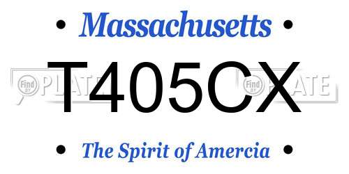 T405CX Massachusetts License Plate