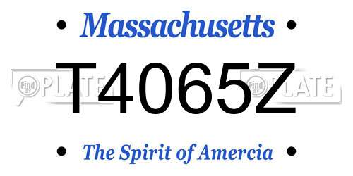 T4065Z Massachusetts License Plate
