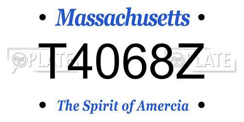 T4068Z Massachusetts License Plate