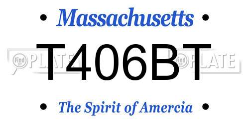 T406BT Massachusetts License Plate
