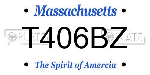 T406BZ Massachusetts License Plate