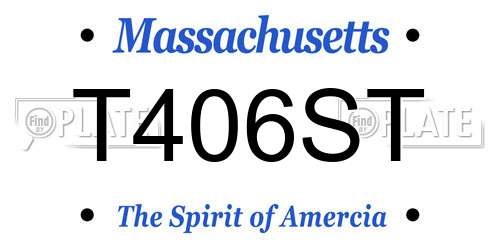 T406ST Massachusetts License Plate