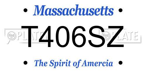 T406SZ Massachusetts License Plate