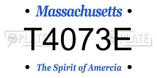 T4073E Massachusetts License Plate
