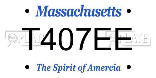 T407EE Massachusetts License Plate