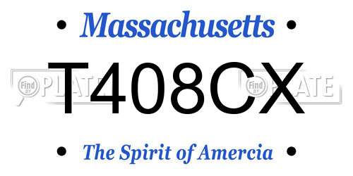T408CX Massachusetts License Plate