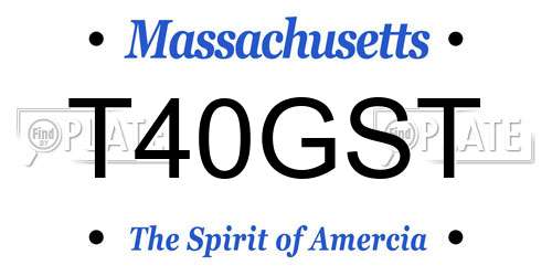 T40GST Massachusetts License Plate