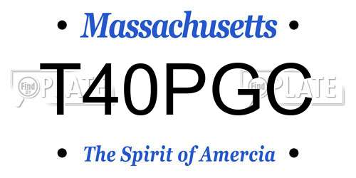 T40PGC Massachusetts License Plate