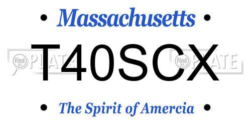 T40SCX Massachusetts License Plate