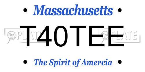 T40TEE Massachusetts License Plate