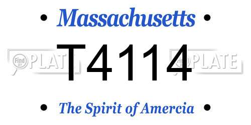 T4114 Massachusetts License Plate