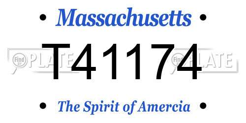 T41174 Massachusetts License Plate