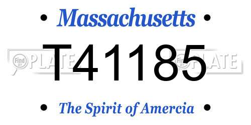 T41185 Massachusetts License Plate