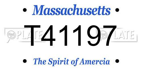 T41197 Massachusetts License Plate