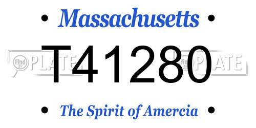T41280 Massachusetts License Plate