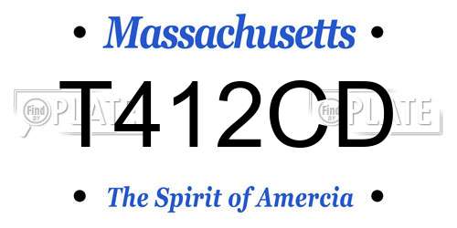 T412CD Massachusetts License Plate