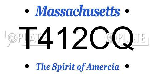 T412CQ Massachusetts License Plate