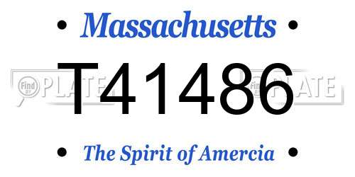 T41486 Massachusetts License Plate