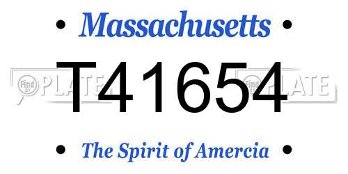 T41654 Massachusetts License Plate