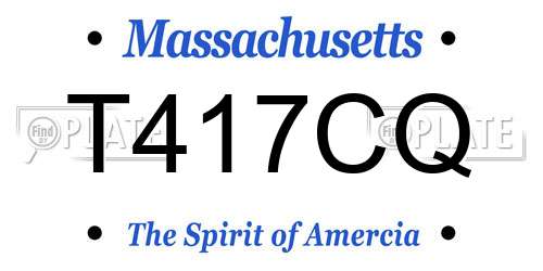T417CQ Massachusetts License Plate