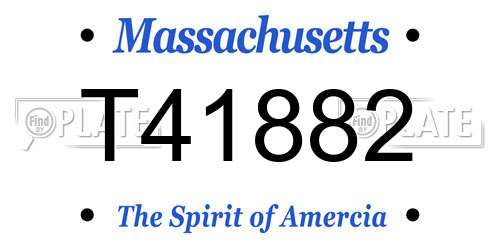 T41882 Massachusetts License Plate