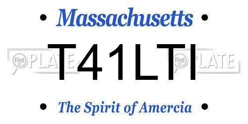 T41LTI Massachusetts License Plate
