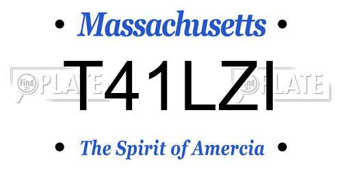 T41LZI Massachusetts License Plate