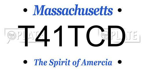T41TCD Massachusetts License Plate
