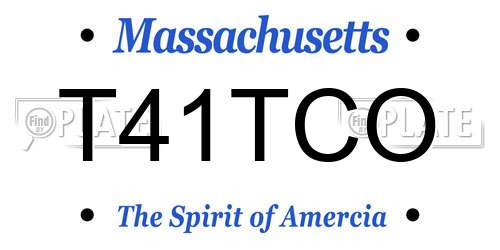 T41TCO Massachusetts License Plate